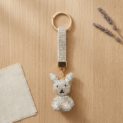 Bunny Rhinestone Keychain