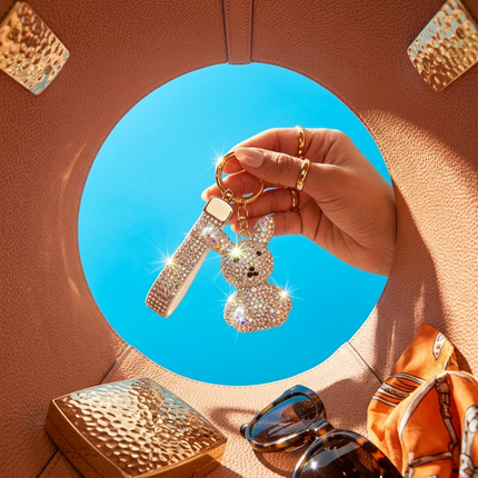 Bunny Rhinestone Keychain