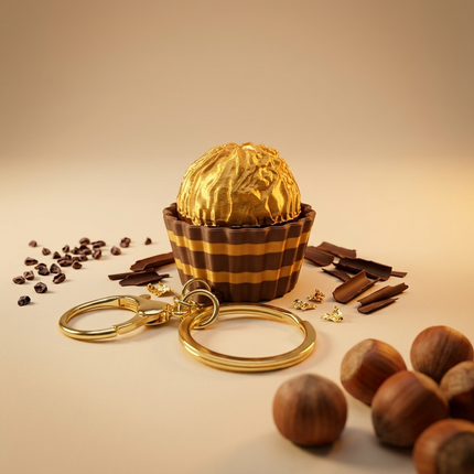 Golden Chocolate Charm Keychain