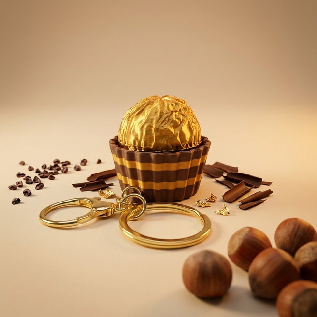 Golden Chocolate Charm Keychain