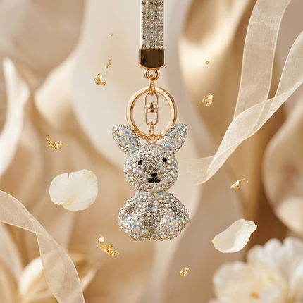 Bunny Rhinestone Keychain