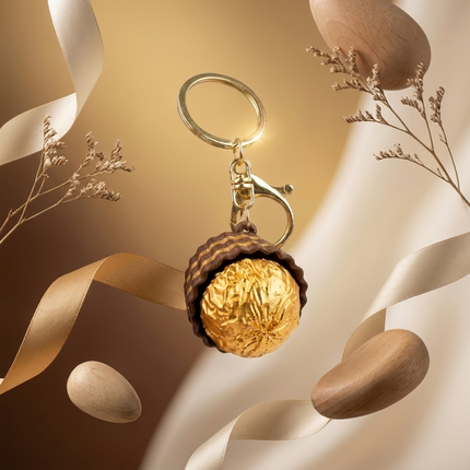 Golden Chocolate Charm Keychain