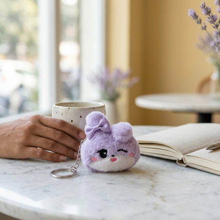 Kitty in Lavender Bliss Bag Charm