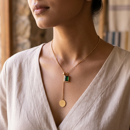 Emerald Charm Necklace
