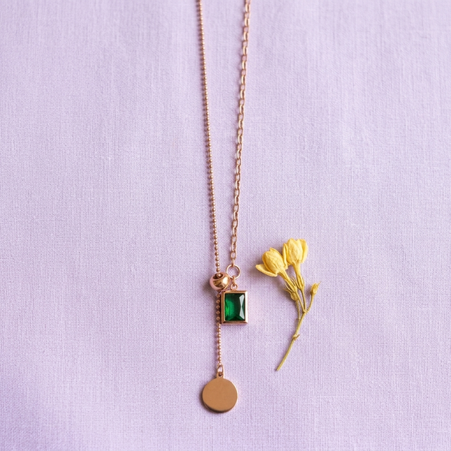 Emerald Charm Necklace