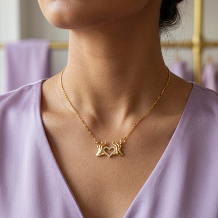 Heart Antler Necklace