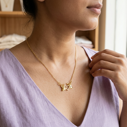 Heart Antler Necklace