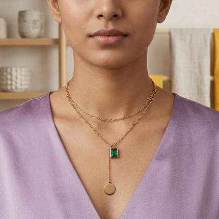 Emerald Charm Necklace