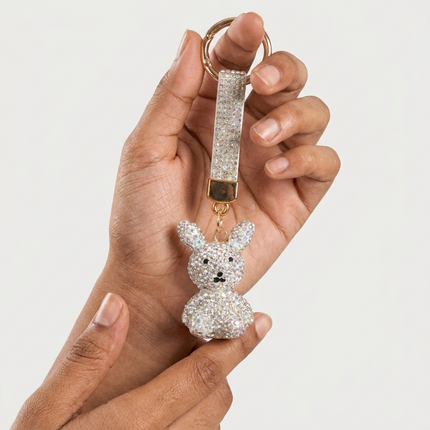 Bunny Rhinestone Keychain